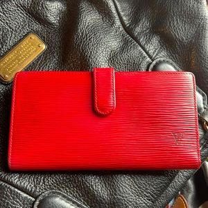 Authentic Louis Vuitton epi red wallet